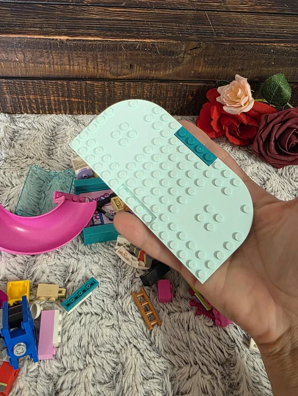 Legos Miscellaneous Mixed Bag of Pieces Assorted Pink Teal